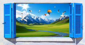 3D立体假窗阳台