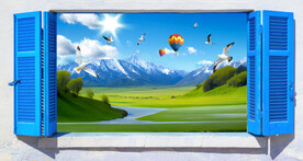 3D立体假窗风景画