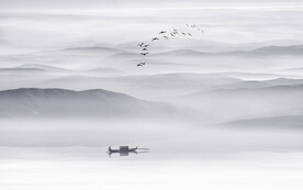 新中式水墨山水背景墙