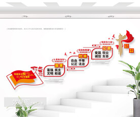 社会主义核心价值观楼梯间文化墙