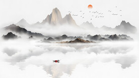 中国山水水墨画