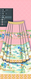 马面裙汉服手绘花高清分层