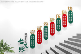 算好人生七笔账楼梯文化墙