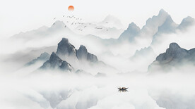 意境水墨山水画