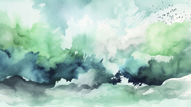 绿色水彩水墨背景