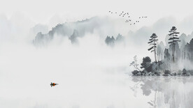 山水电视墙背景