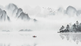 水墨画山水意境