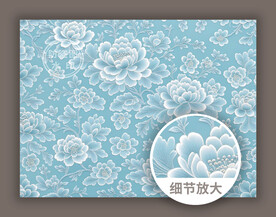 传统古典淡雅织锦花纹底纹图案