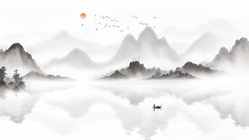 山水水墨风景图