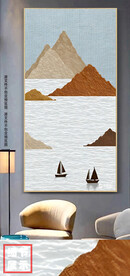 新中式轻奢肌理山水家有靠山玄关