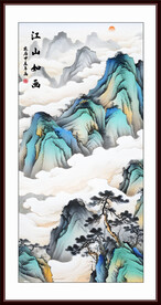 竖幅山水风景国画