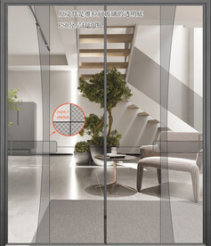 高清分层透明底推拉门玻璃打印图