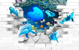 海底世界3D背景墙