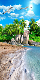 清新简约海景沙滩风景玄关