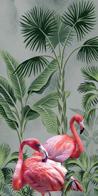 清新热带雨林火烈鸟玄关