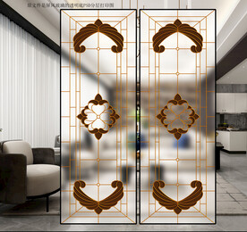 高清分层透明底屏风玻璃打印图