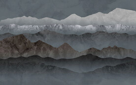 现代简约抽象风景山电视背景墙