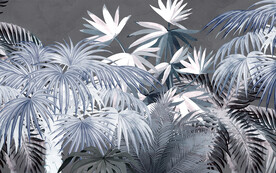 简约热带植物森林树林复古背景墙