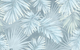 简约轻奢植物叶子电视背景墙