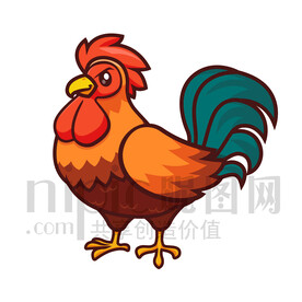 可爱卡通公鸡