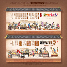 火锅店背景墙装饰画