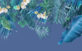 植物花卉电视沙发背景墙