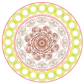 国风绕花万事如意图印