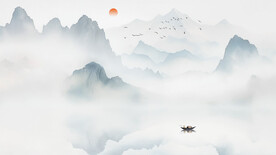 山水水墨中国风背景