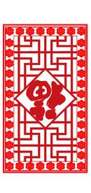 国潮福绕花卉图纹