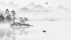 禅境意境水墨画