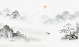 禅境意境水墨画