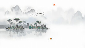 意境水墨山水画
