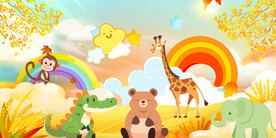 卡通儿童房背景墙