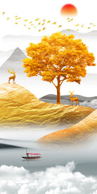 轻奢发财树玄关