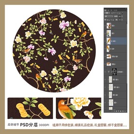 手绘花鸟包装礼盒