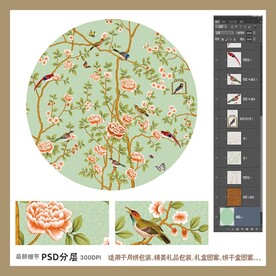 手绘花鸟包装礼盒