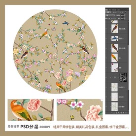 手绘花鸟包装礼盒