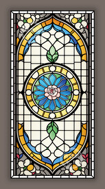 教堂蒂凡尼吊顶穹顶彩晶玻璃图案