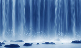 蓝色山水瀑布幕墙