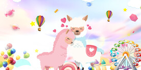 卡通羊驼儿童房背景