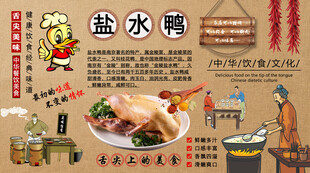 盐水鸭背景墙