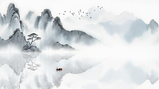 中国山水画背景