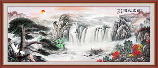 黄山迎客松国画