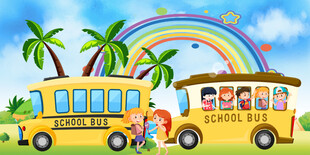 卡通游乐园背景墙