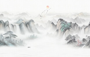 新中式水墨山水画
