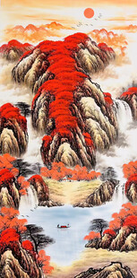 聚宝盆山水国画