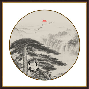 迎客松国画山水