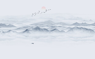 意境水墨山水画