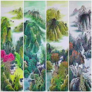 春夏秋冬山水画