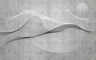 北欧复古线描山背景墙